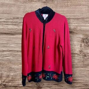 Quacker factory red holiday Christmas sweater. Large